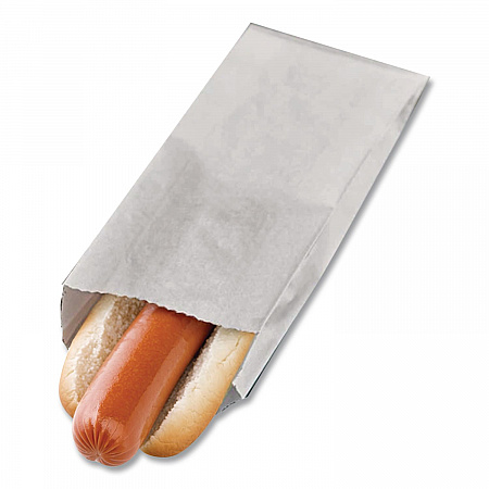 Grease-Resistant Single-Serve Hot Dog Bags, 3.5 x 1.5 x 8.5, White, 6,000/Carton (300439)