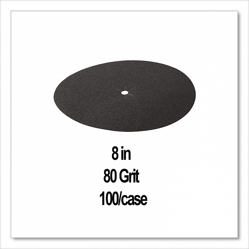 Regalite Floor Surfacing Hookit Discs, 8" Diameter, 80 Grit, Purple, 100/Carton (8RQC80)