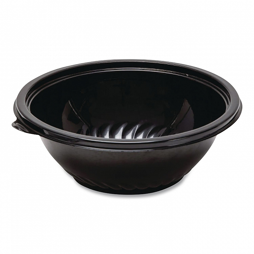Pack n' Serve Serving Bowl, 48 oz, 9" Diameter, Black, Plastic, 50/Carton (APB48BL)