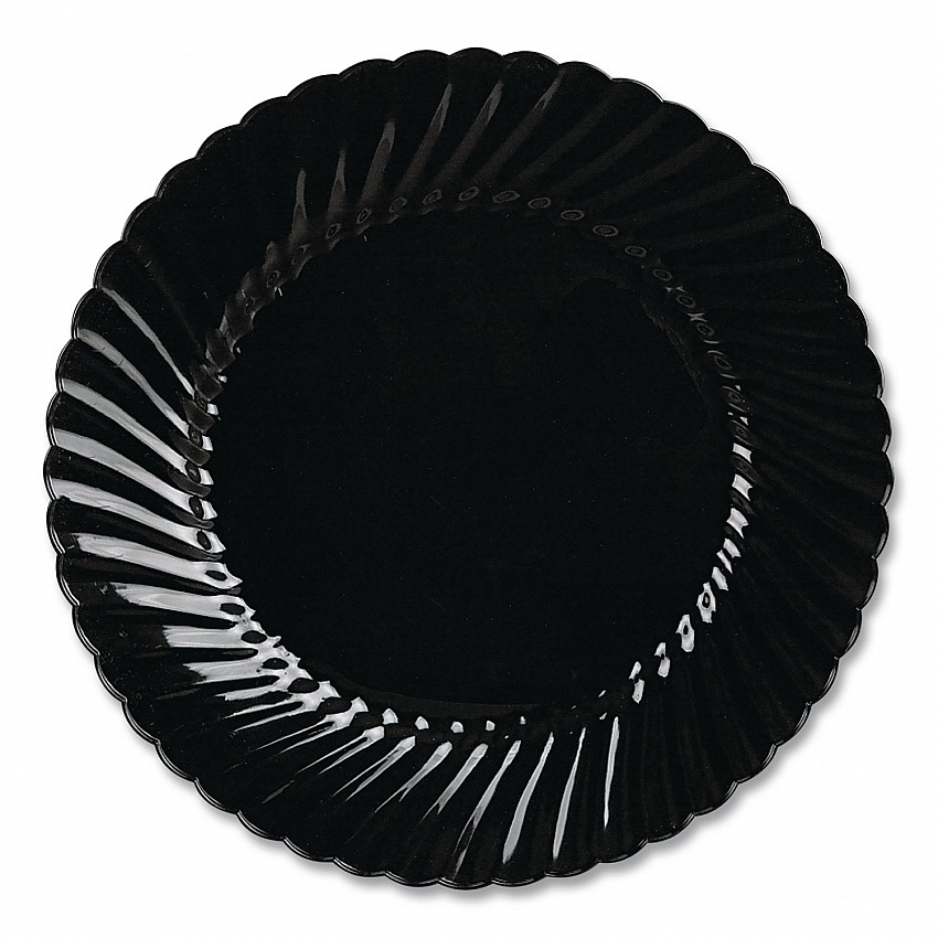 Classicware Plastic Dinnerware, Plate, 10.5" dia, Black, 144/Carton (CSCW10144BK)