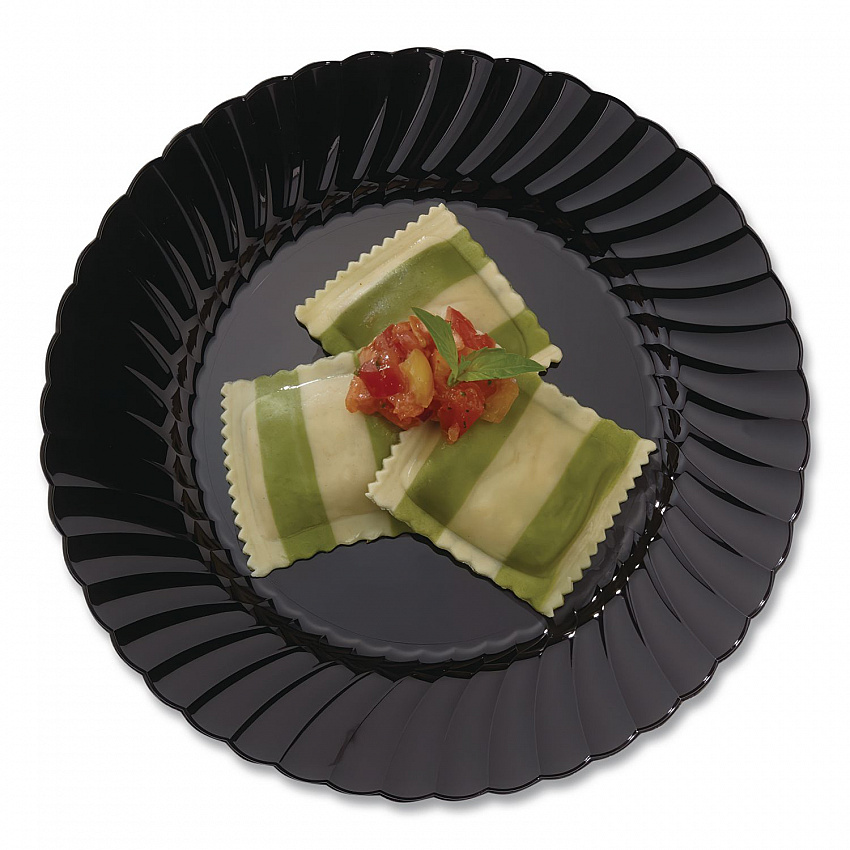 Classicware Plastic Dinnerware, Plate, 10.5" dia, Black, 144/Carton (CSCW10144BK)