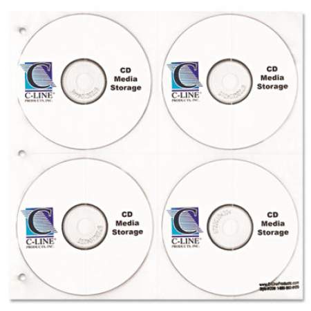 C-Line Deluxe CD Ring Binder Storage Pages, Standard, Stores 8 CDs, 5/Pack (61948)