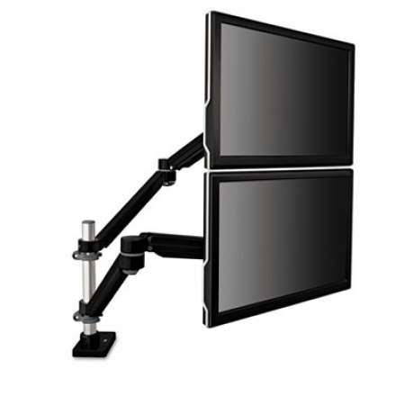 3M Easy-Adjust Desk Mount 2-Arm for 27" Monitors, 360 deg Rotation, +55/-90 deg Tilt, 180 deg Pan, Black/Gray, Supports 20 lb (MA260MB)