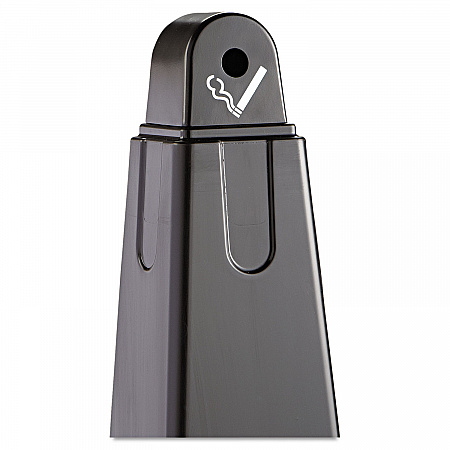 GroundsKeeper Cigarette Waste Collector, Pyramid, 1 gal, 12.25 x 39.75,  Black (257088BLA)