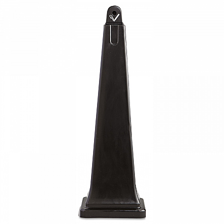 GroundsKeeper Cigarette Waste Collector, Pyramid, 1 gal, 12.25 x 39.75,  Black (257088BLA)