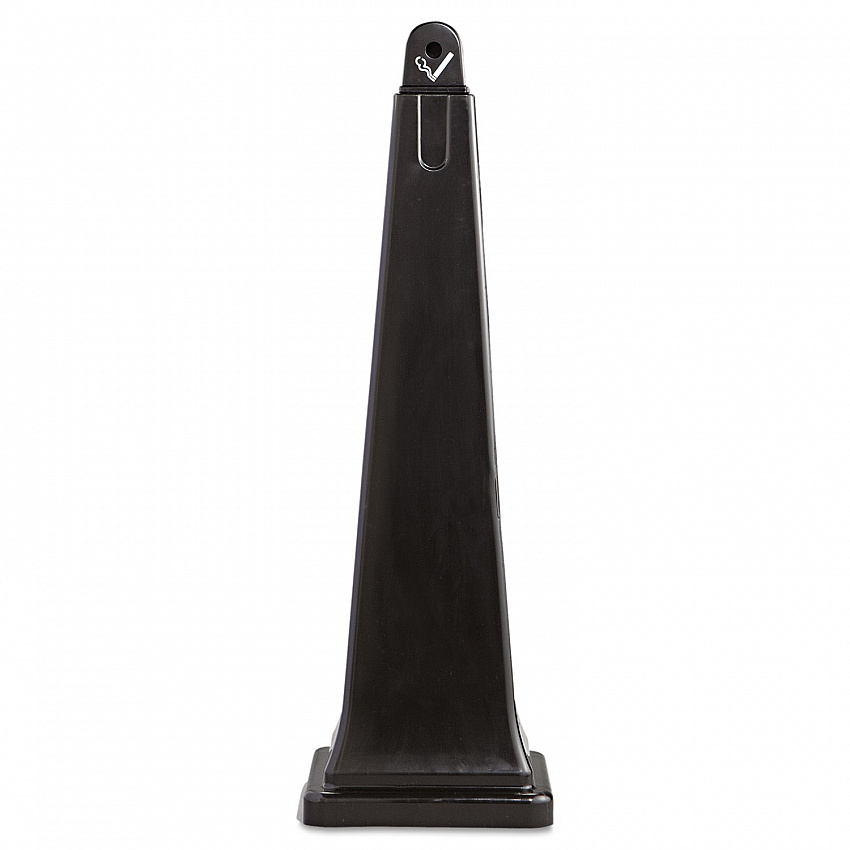 GroundsKeeper Cigarette Waste Collector, Pyramid, 1 gal, 12.25 x 39.75,  Black (257088BLA)