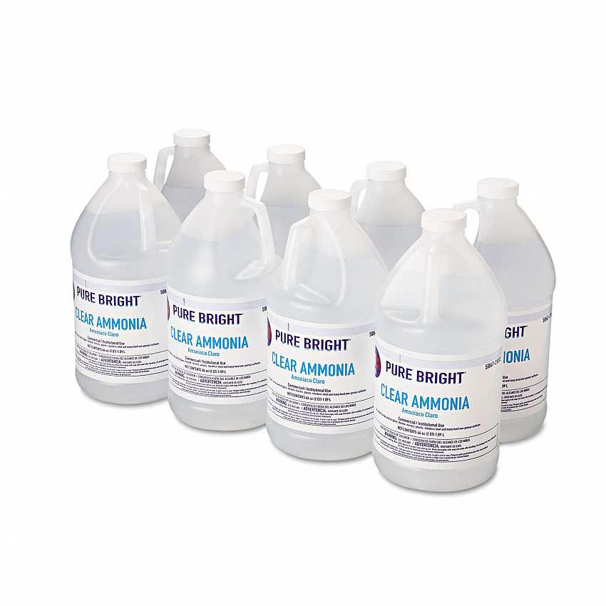 Clear Ammonia, 64 oz Bottle, 8/Carton (19703575033)