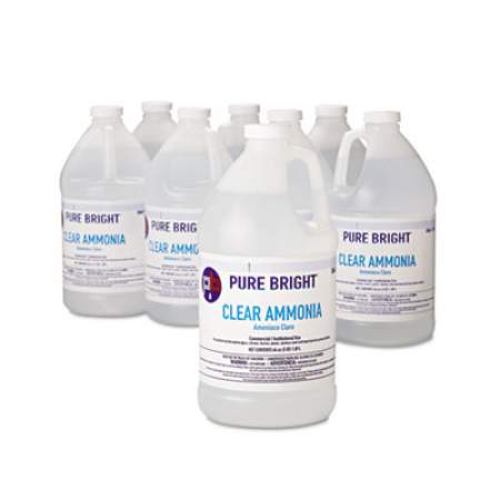 Pure Bright Clear Ammonia, 64 oz Bottle, 8/Carton (19703575033)
