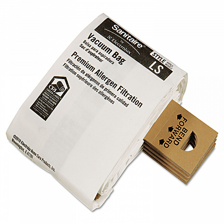 Commercial Upright Vacuum Cleaner Replacement Bags, Style LS, 5/Pack, 10 Packs/Carton (63256A10CT)