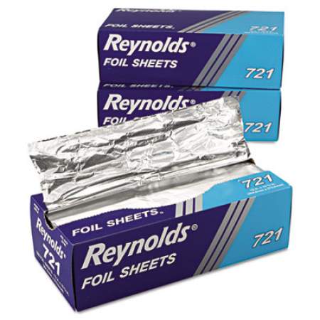 Reynolds Interfolded Aluminum Foil Sheets, 12 x 10.75, Silver, 500/Box, 6 Boxes/Carton (721)