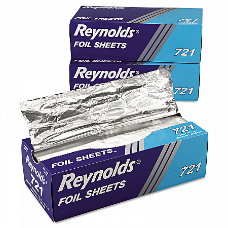Interfolded Aluminum Foil Sheets, 10.75 x 12, 500/Box, 6 Boxes/Carton (721)