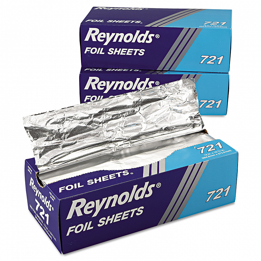 Interfolded Aluminum Foil Sheets, 10.75 x 12, 500/Box, 6 Boxes/Carton (721)