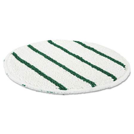 Rubbermaid Commercial Low Profile Scrub-Strip Carpet Bonnet, 21" Diameter, White/Green (P271)