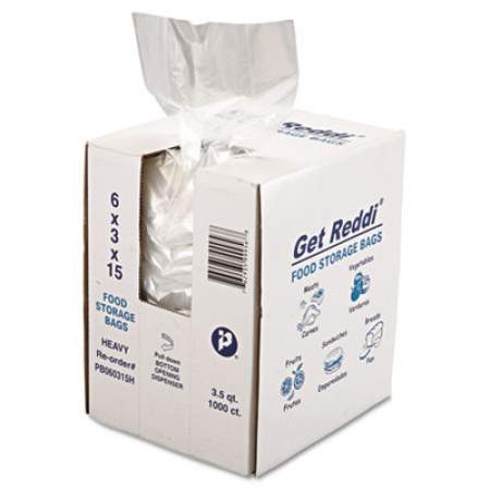 Inteplast Group Food Bags, 3.5 qt, 1 mil, 6" x 15", Clear, 1,000/Carton (PB060315H)