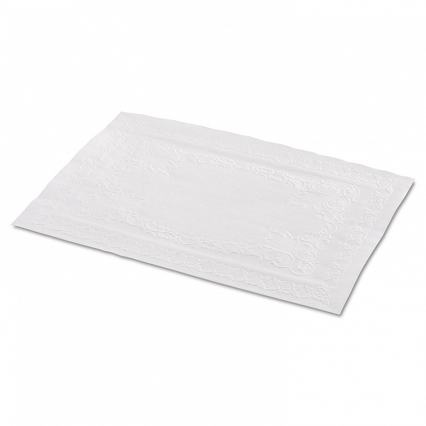 Placemats with Embossed Surface, Straight Edges, 14" x 10", White, 1,000/Carton (601SE1014)