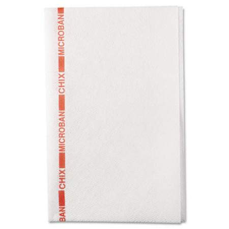 Chix Food Service Towels, 13 x 21, Cotton, White/Red, 150/Carton (8252)