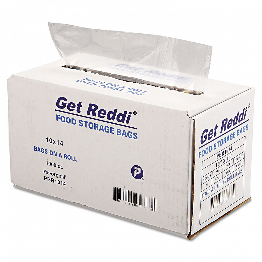 Food Bags, 10" x 14", Clear, 1,000/Carton (PBR1014)