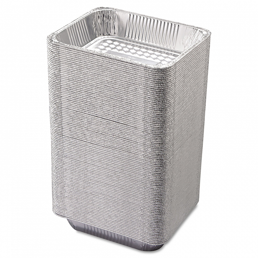Aluminum Steam Table Pans, Half Size Deep, 2.56" Deep, 10.38 x 12.75, 100/Carton (32140)