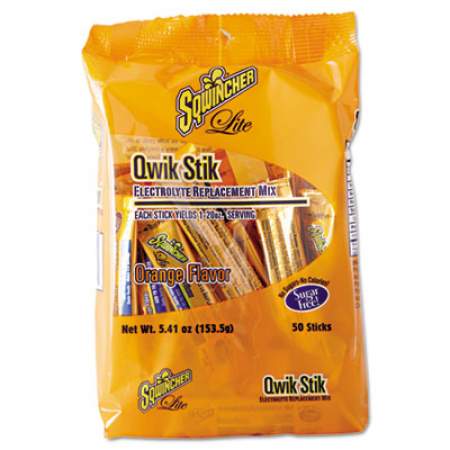 Sqwincher Sugar-Free Qwik Stik Energy Drink Mix, Orange, 1.26oz Packet, 500/carton (060100-OR)