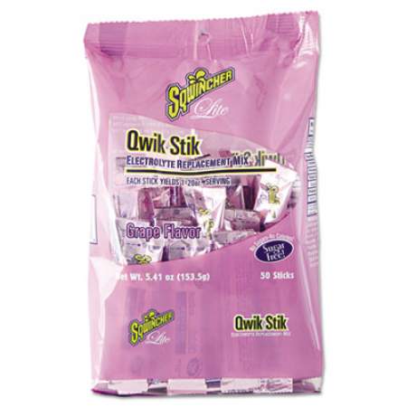 Sqwincher Sugar-Free Qwik Stik Energy Drink Mix, Grape, 1.26oz Packet, 500/carton (060107-GR)