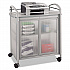 Impromptu Refreshment Cart/Machine Stand, Engineered Wood, 3 Shelf, 34 x 21.25 x 36.5, Gray/Silver (8966GR)