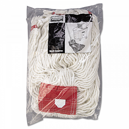 Web Foot Wet Mop Head, Shrinkless, Cotton/Synthetic, Large, White,  6/Carton (A253WHI)