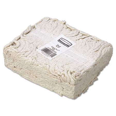 Rubbermaid Commercial Economy Cut-End Cotton Wet Mop Head, 24oz, 1" Band, White, 12/Carton (V118)