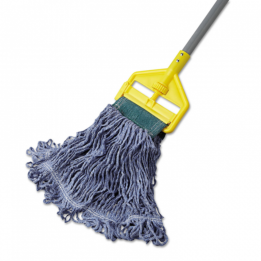 Super Stitch Blend Mop Head, Cotton/Synthetic, Medium, Blue, 6/Carton (D252BLU)