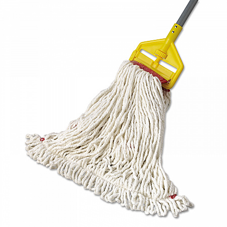 Web Foot Wet Mop Head, Shrinkless, Cotton/Synthetic, Large, White,  6/Carton (A253WHI)
