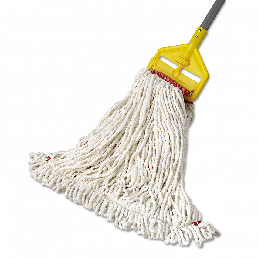 Web Foot Wet Mop Head, Shrinkless, Cotton/Synthetic, Large, White,  6/Carton (A253WHI)