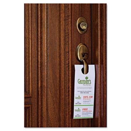 Avery Door Hanger with Tear-Away Cards, 97 Bright, 65lb, 4.25 x 11, White, 2 Hangers/Sheet, 40 Sheets/Pack (16150)