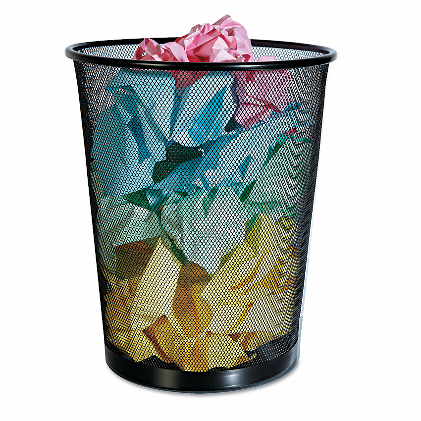 Mesh Wastebasket, 18 qt, Steel Mesh, Black (20008)