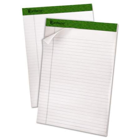 Earthwise by Ampad Recycled Writing Pad, Wide/Legal Rule, Politex Sand Headband, 40 White 8.5 x 11.75 Sheets, 4/Pack (40102)