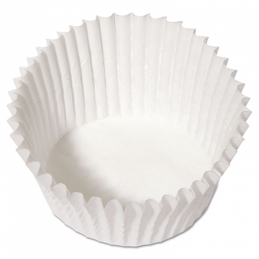 Fluted Bake Cups, 4.5" Diameter x 1.25" h, White, Paper, 500/Pack, 20 Packs/Carton (610032)