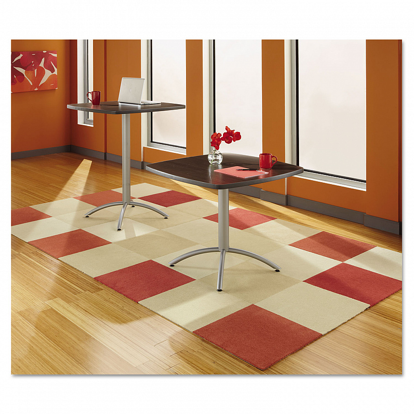 CafeWorks Cafe-Height Table, Square, 36" x 36" x 30", Walnut/Silver (65614)
