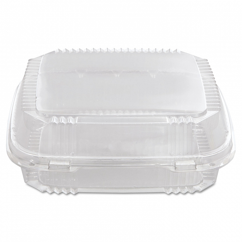 ClearView SmartLock Hinged Lid Container, 49 oz, 8.2 x 8.3 x 2.9, Clear, Plastic, 200/Carton (YCI81120)