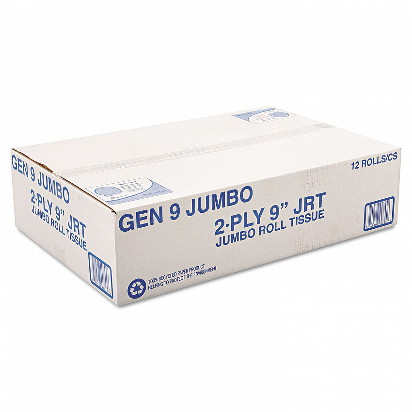 Jumbo Roll Bath Tissue, Septic Safe, 2-Ply, 3.3" x 700 ft, White, 12 Rolls/Carton (9JUMBOB)