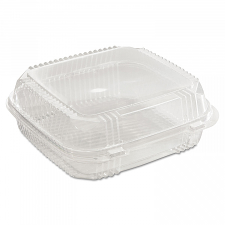 ClearView SmartLock Hinged Lid Container, 49 oz, 8.2 x 8.3 x 2.9, Clear, Plastic, 200/Carton (YCI81120)