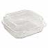 ClearView SmartLock Hinged Lid Container, 49 oz, 8.2 x 8.3 x 2.9, Clear, Plastic, 200/Carton (YCI81120)