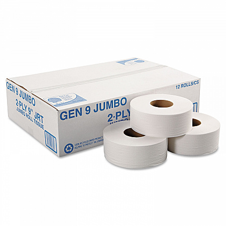 Jumbo Roll Bath Tissue, Septic Safe, 2-Ply, 3.3