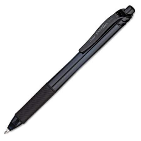 Pentel EnerGel-X Gel Pen, Retractable, Bold 1 mm, Black Ink, Smoke Barrel, Dozen (BL110A)