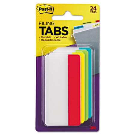 Post-it Tabs Tabs, 1/3-Cut Tabs, Assorted Colors, 3" Wide, 24/Pack (686ALYR3IN)