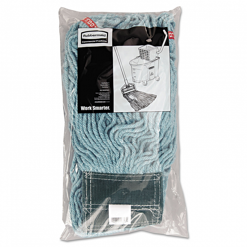 Web Foot Wet Mop Head, Shrinkless, Cotton/Synthetic, Medium, Green, 6/Carton (A252GRE)