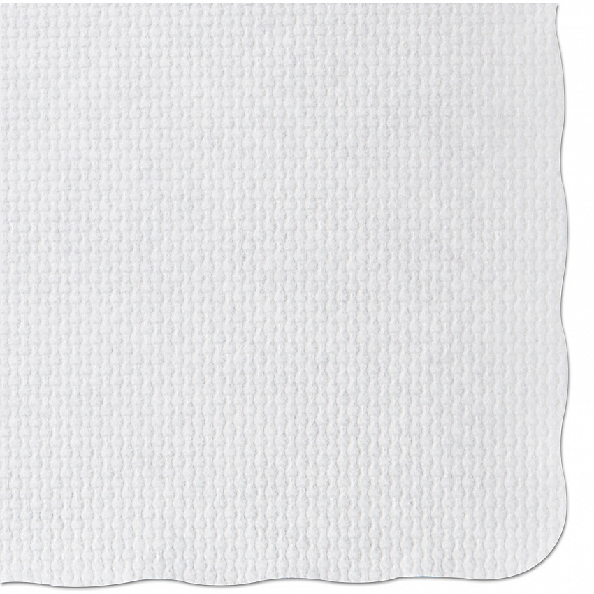 Placemats, Knurl Embossed Surface, Scalloped Edges, 13.5" x 9.5", White, 1,000/Carton (PM32052)