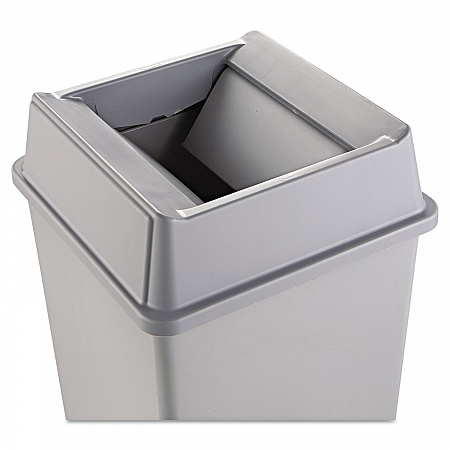 Untouchable Square Swing Top Lid, Plastic, 20.13w x 20.13d x 6.25h, Gray (2664GRAY)