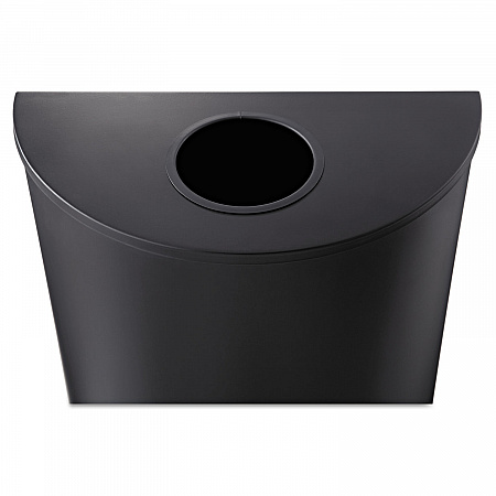 Half-Round Receptacle, 15 gal, Steel, Black (9940BL)