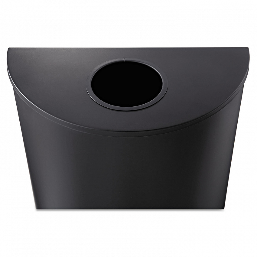 Half-Round Receptacle, 15 gal, Steel, Black (9940BL)