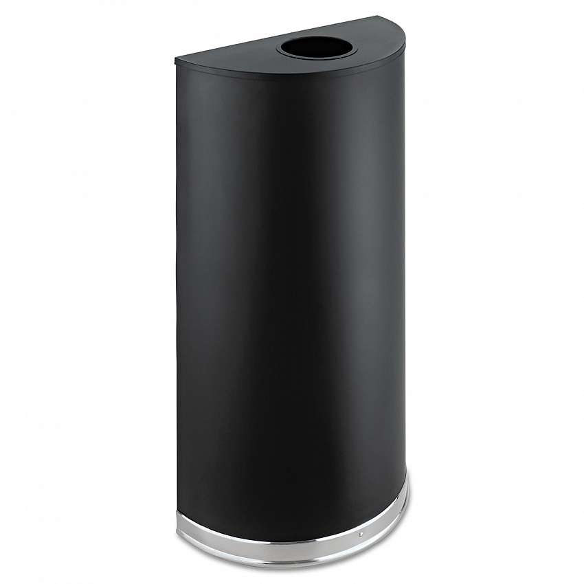 Half-Round Receptacle, 15 gal, Steel, Black (9940BL)