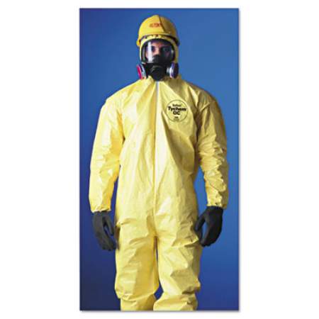 DuPont Tychem Qc Hooded Coveralls, Zip Close, Elastic Wrists/ankles, Yellow, 2xl, 12/ct (QC127S-2XL)