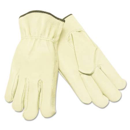 MCR Safety Unlined Pigskin Driver Gloves, Cream, Medium, 12 Pairs (3400M)